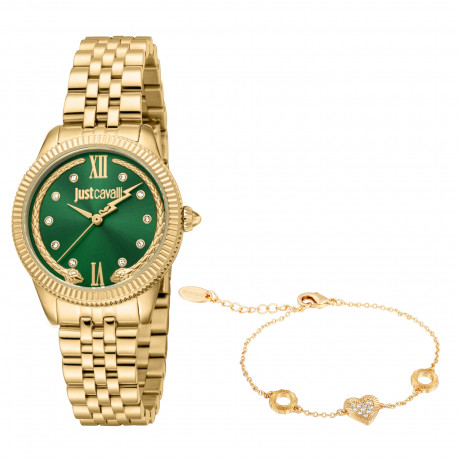 Набор Just Cavalli часы наручные JC1L315M0065 + браслет  JCGW0230BR