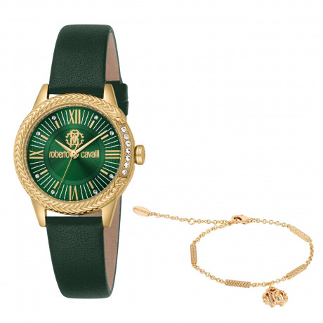 Набор Roberto Cavalli часы наручные RC5L077L0025 + браслет  RCGW0081BR
