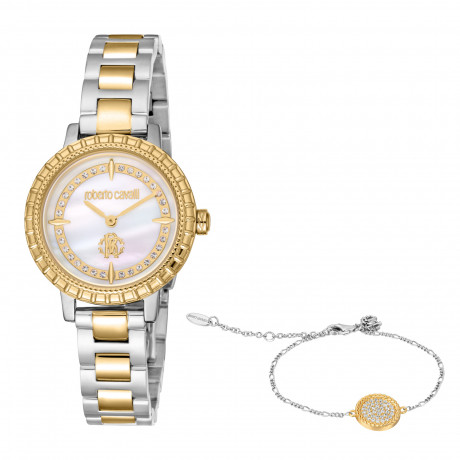Набор Roberto Cavalli часы наручные RC5L082M0055 + браслет  RCGW0088BR