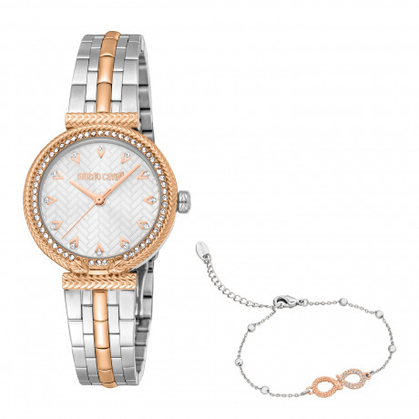 Набор Roberto Cavalli часы наручные RC5L078M0075 + браслет  RCGW0066BR