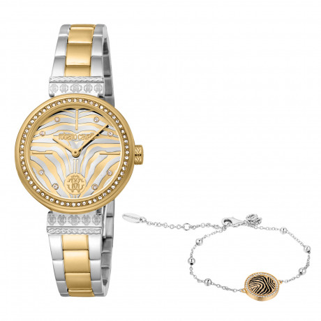 Набор Roberto Cavalli часы наручные RC5L080M0055 + браслет  RCGW0093BR