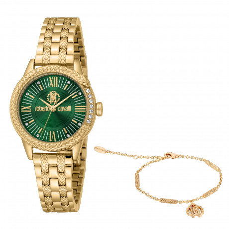 Набор Roberto Cavalli часы наручные RC5L077M0065 + браслет  RCGW0081BR