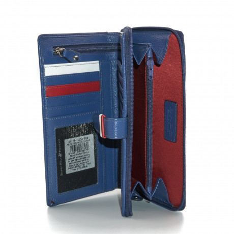 Кошелёк Beverly Hills Polo Club BH-1352-BL, натуральная кожа теленка. Цвет: синий