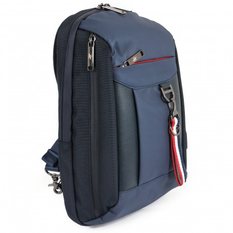 Рюкзак Beverly Hills Polo Club BH-1552-BL на одно или два плеча с отделением для планшета, экокожа. Цвет: синий