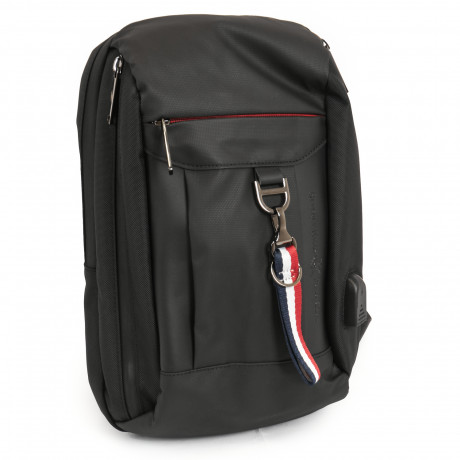 Рюкзак Beverly Hills Polo Club BH-1552-NE на одно или два плеча с отделением для планшета, экокожа. Цвет: черный