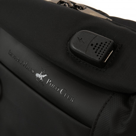 Рюкзак Beverly Hills Polo Club BH-1552-NE на одно или два плеча с отделением для планшета, экокожа. Цвет: черный