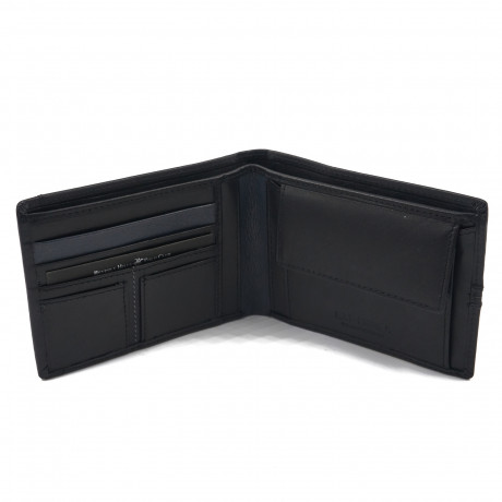 Бумажник Beverly Hills Polo Club BH-1562-NE с отделениями для карточек и монет, натуральная кожа теленка. Цвет: черный