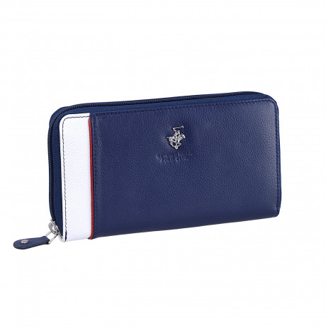 Кошелёк Beverly Hills Polo Club BH-1572-BI, натуральная кожа теленка. Цвет: синий/красный/белый