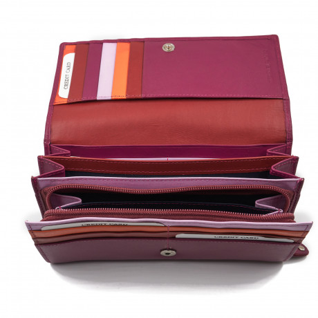 Кошелёк Beverly Hills Polo Club BH-2966-FX, натуральная кожа теленка. Цвет: фуксия