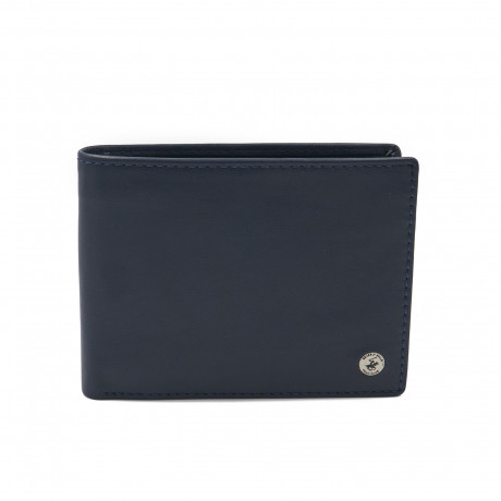 Бумажник Beverly Hills Polo Club BH-933-BL с отделениями для карточек и монет, натуральная кожа теленка. Цвет: синий