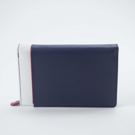 Кошелёк Beverly Hills Polo Club BH-1571-BI, натуральная кожа телёнка. Цвет: синий/красный/белый