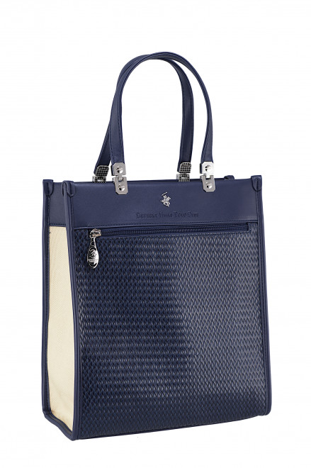 Сумка Beverly Hills Polo Club BH-3211-BL, экокожа. Цвет: синий/бежевый