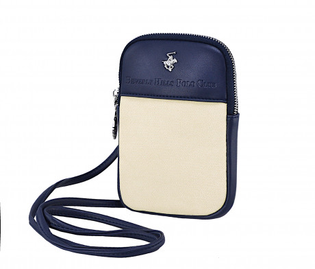 Сумка для телефона Beverly Hills Polo Club BH-3214-BL, экокожа. Цвет: синий/бежевый
