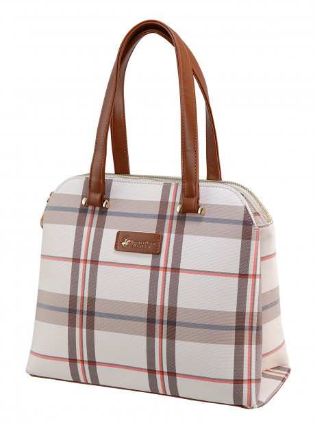 Сумка Beverly Hills Polo Club BH-3322-CU, экокожа. Цвет: клетка с коричневым акцентом